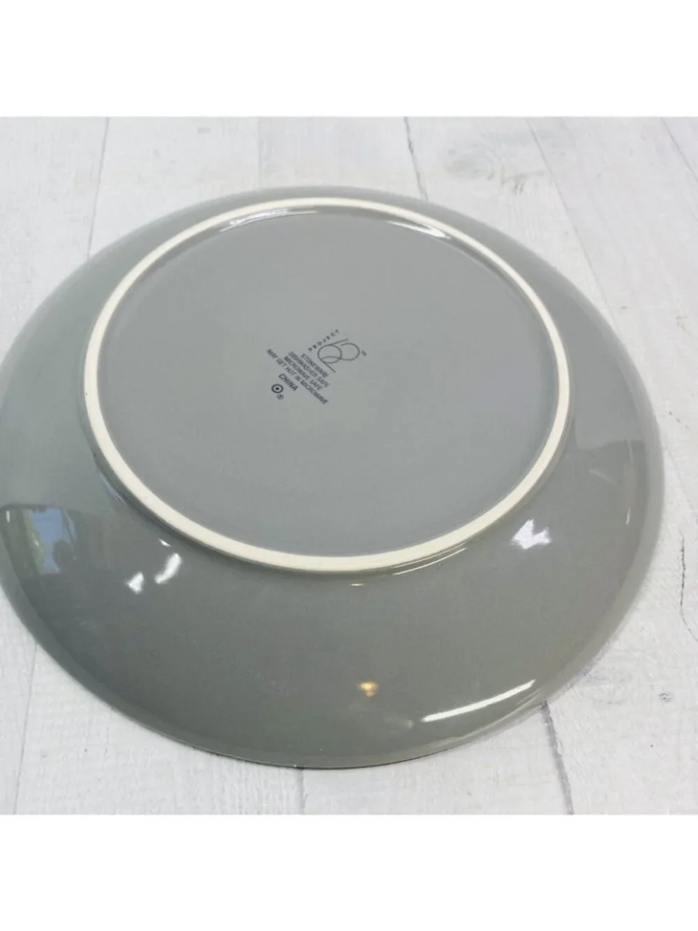 Project 62 Target AVESTA Glossy Gray Stoneware Smooth Coupe Dinner Plates Set 4